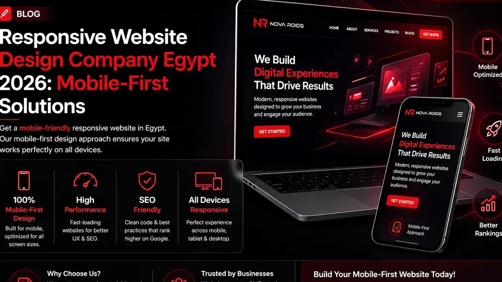 تصميم واجهات مواقع احترافية متجاوبة للشركات في مصر