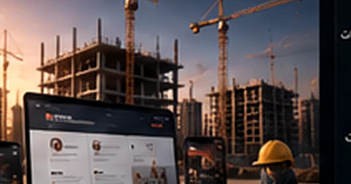 صفحة مشروع إنشائي داخل موقع شركة مقاولات