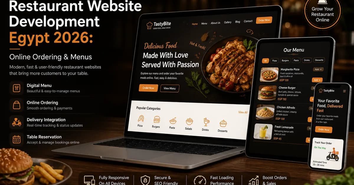 Restaurant website development in Egypt with menus and ordering journeys
