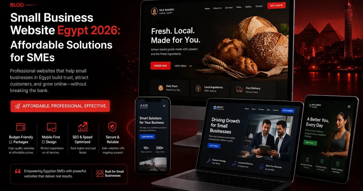Small business website in Egypt with essential pages and lead generation