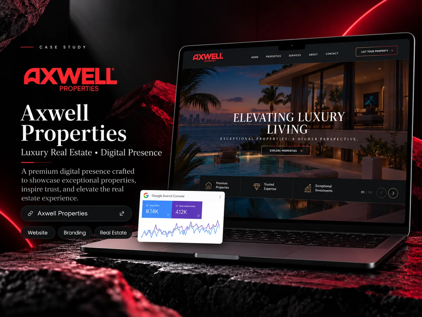 تصميم موقع Axwell Properties من نوفارويدز