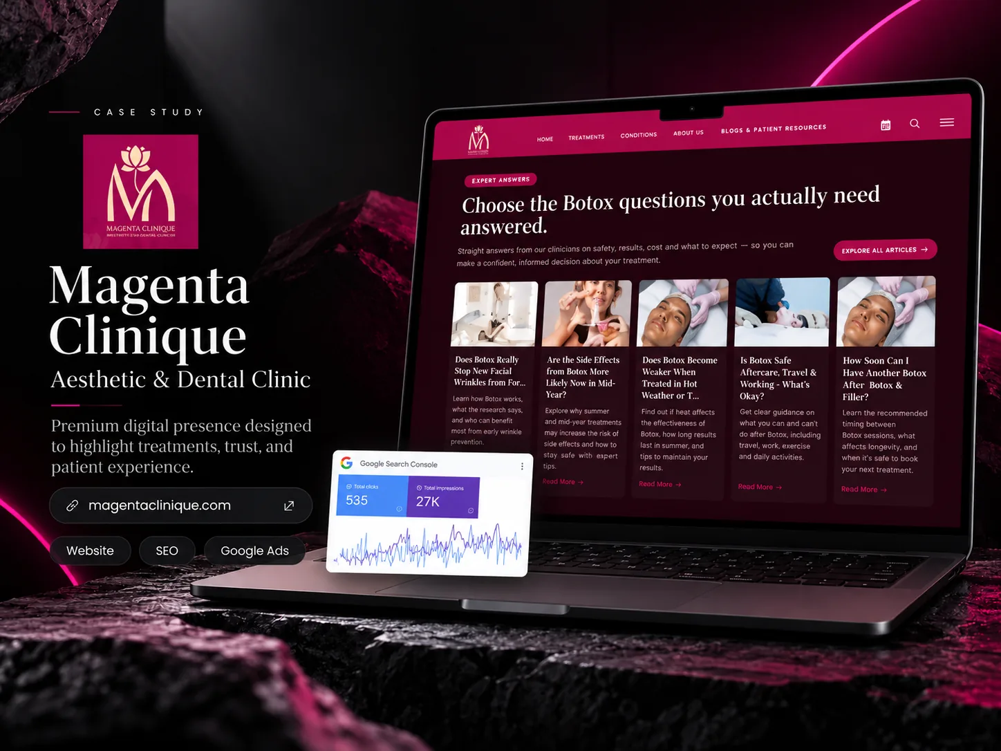 تصميم موقع Magenta Clinique من نوفارويدز