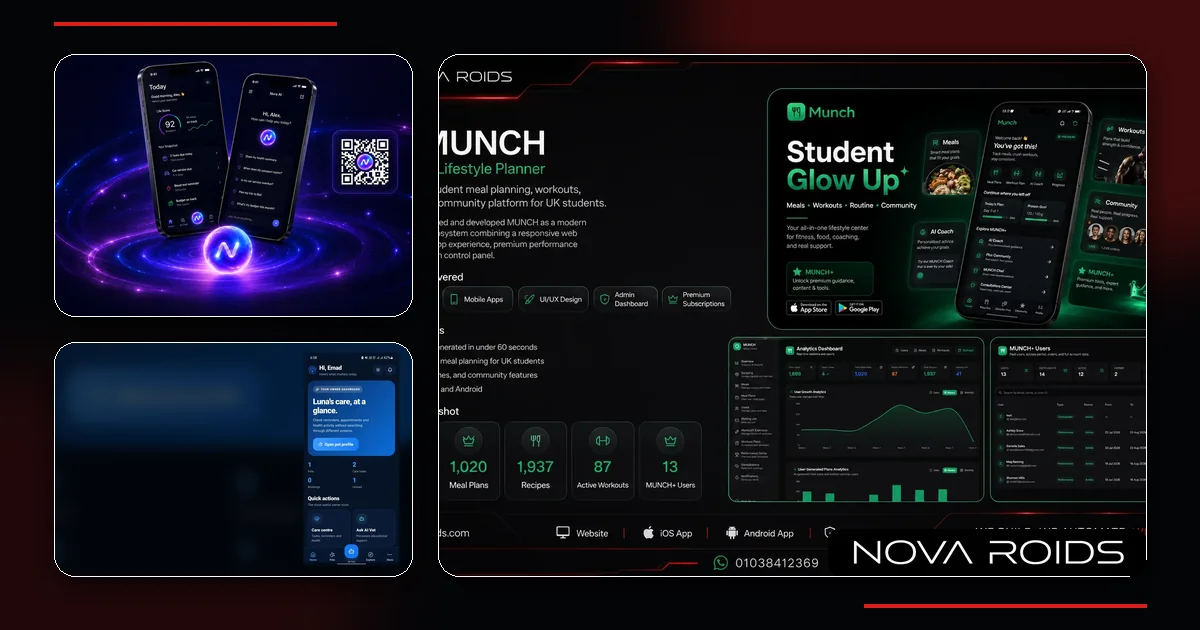 Hire mobile app developers in Egypt with real Nova Roids mobile product examples