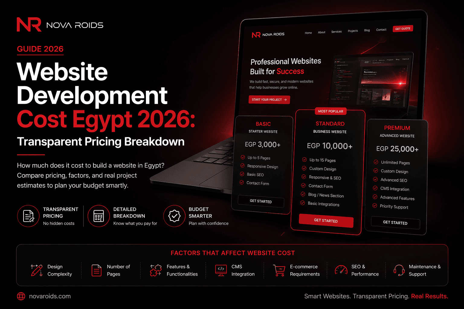 Website development cost in Egypt - pricing and budget planning