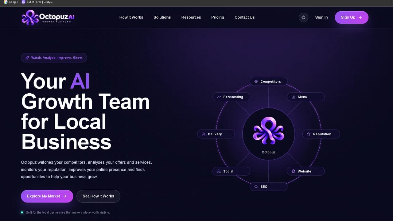 موقع Octopuz AI على الكمبيوتر