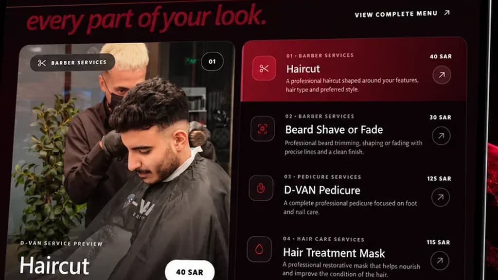 موقع D-Van Barbershop على الكمبيوتر